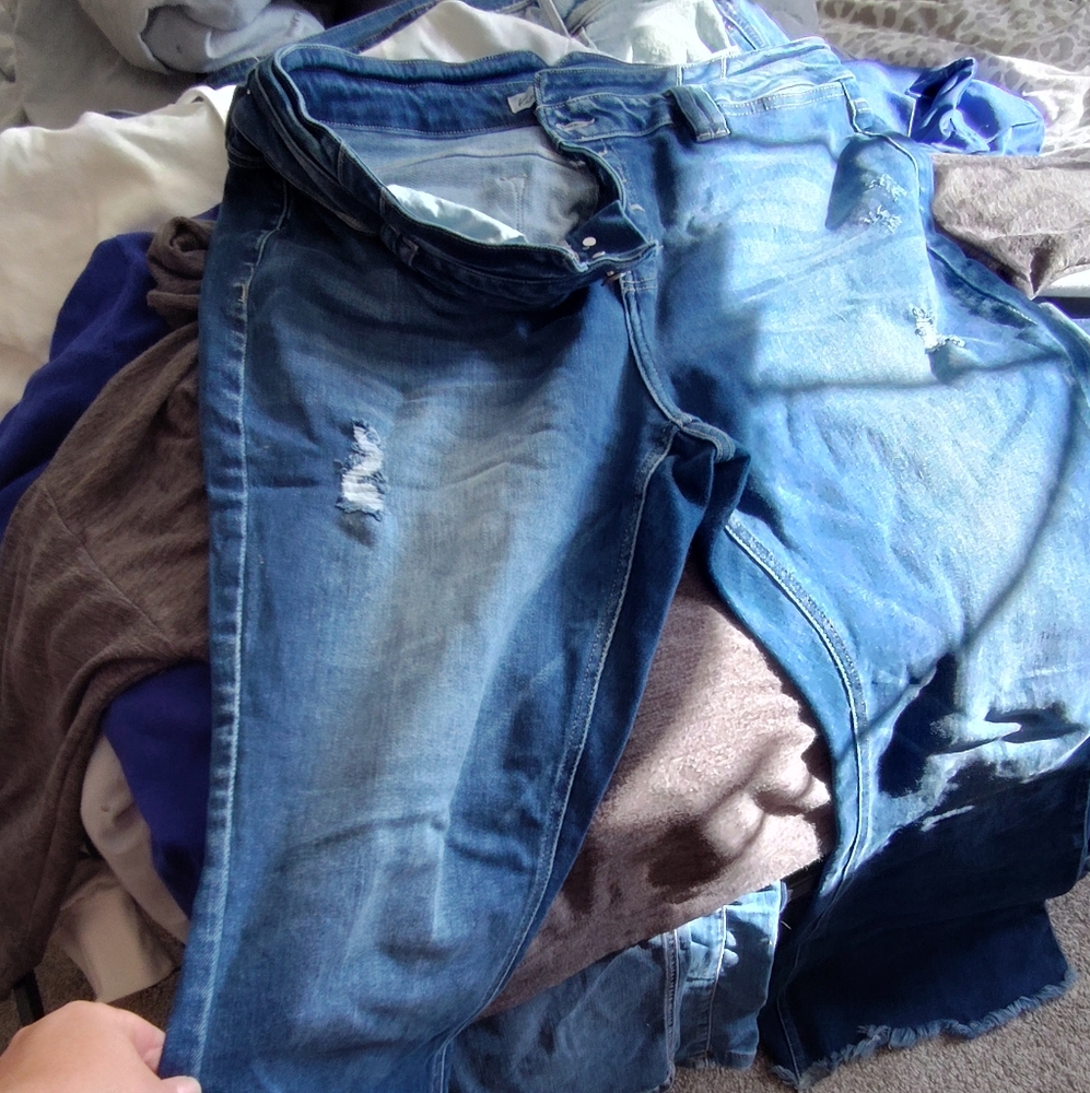 Zara Blue Skinny Jeans with Distressed Details